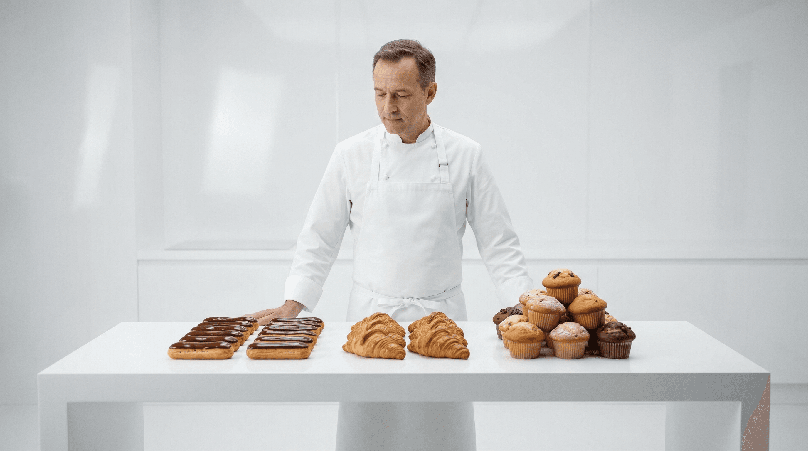 Professional pastry chef with Cavella products